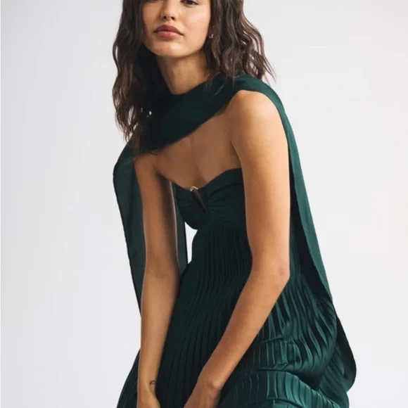 The A&F Giselle Strapless Scarf Babydoll Maxi Dress  XXS Petite - Picture 7 of 7